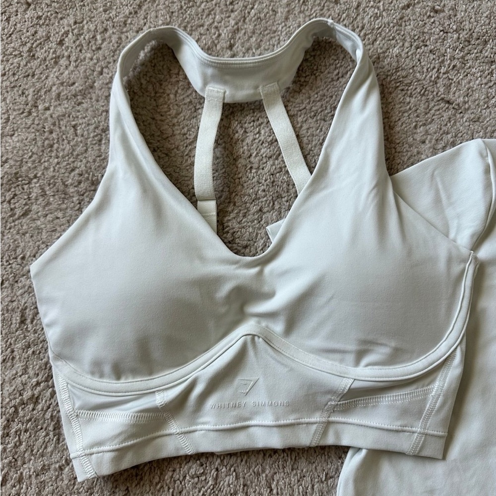 Gymshark Whitney Simmons Skylight White Longline Sports Bra